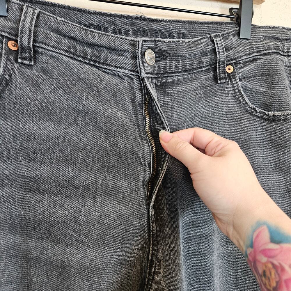 American Eagle High Rise Relaxed Straight‎ Jeans Plus Size 18 Casual Neutral - Picture 8 of 13